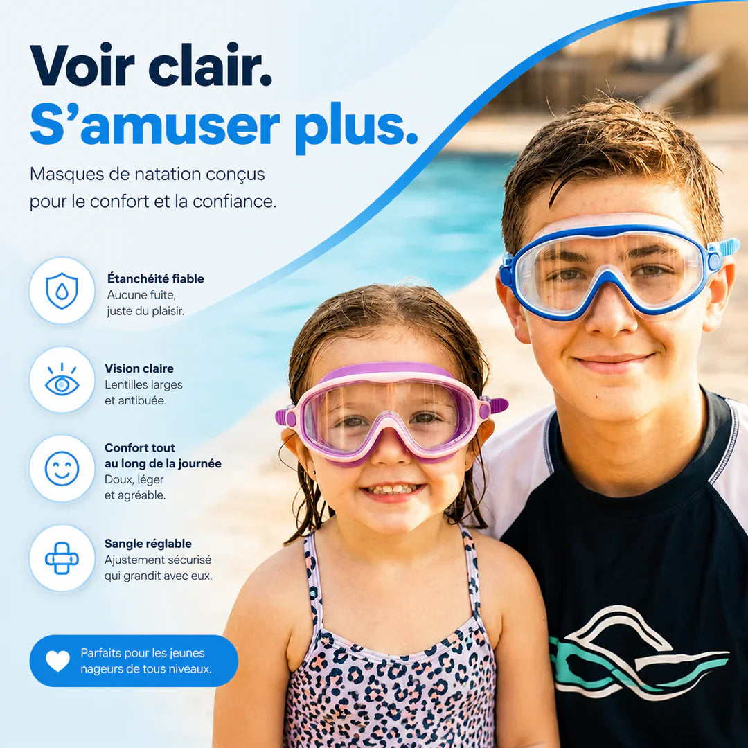 AquaClip™ — Lunettes de Piscine Anti-Fuite